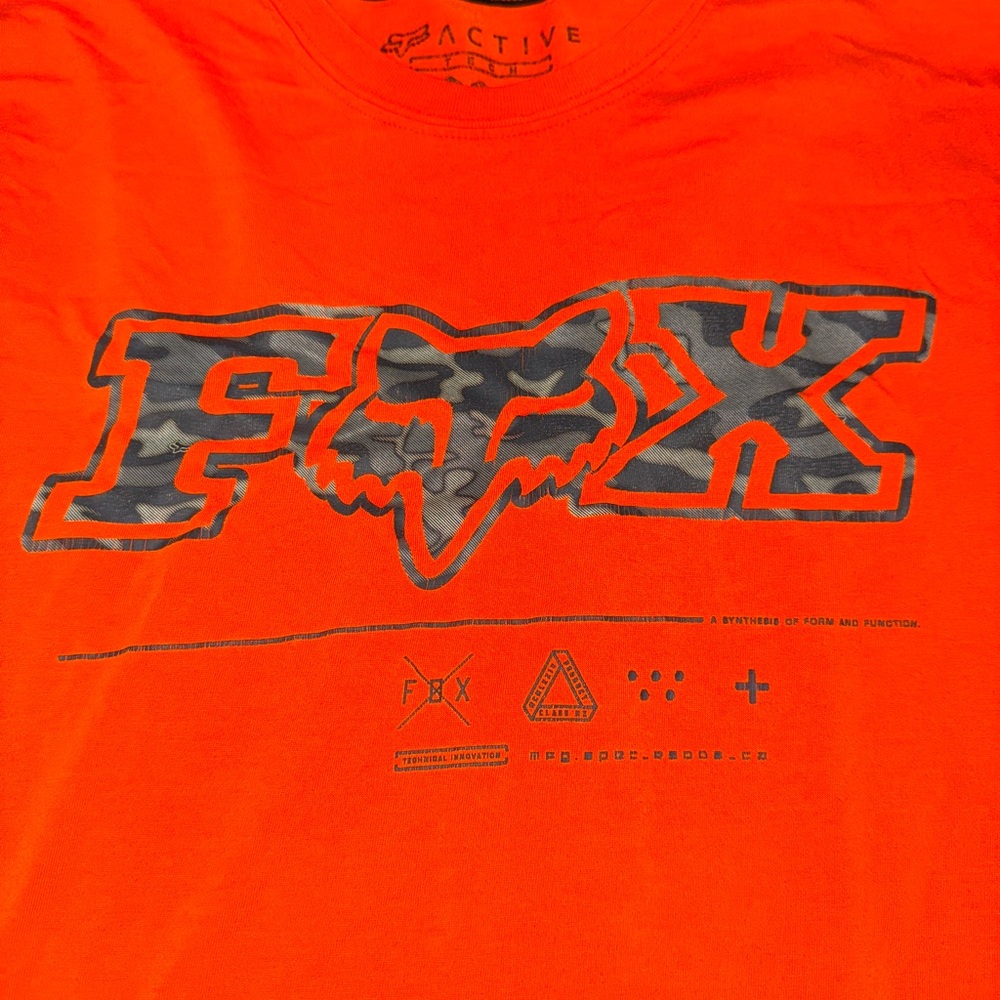 Fox Men's Vibrant Orange Camo Logo Tee